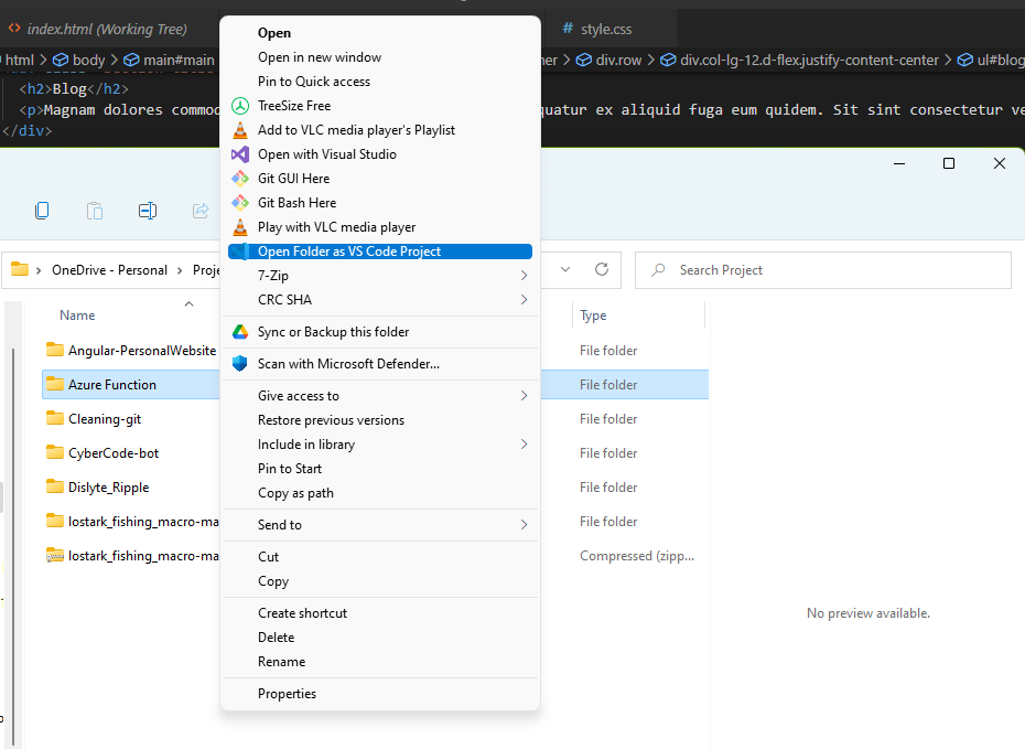 How to add 'Open Folder as VS code Project' in the submenu